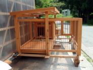 柵付きの柴犬用の犬小屋です。 34.柴犬の柵付き犬小屋